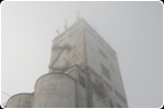 Looking up at Collingwood Elevator in the Fog. Mar 2012 